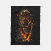 Couverture Polaire Flaming Jaguar Fierce Leopard Wild Fire Animal Sri (Devant)
