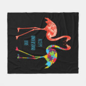Couverture Polaire Flamingo | Accept Understand Love Autism Flamingo (Devant (Horizontal))