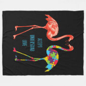 Couverture Polaire Flamingo | Accept Understand Love Autism Flamingo (Devant (Horizontal))
