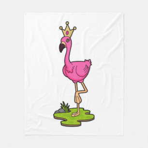 Couverture Polaire Flamingo as Princess with Crown