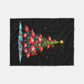 Couverture Polaire Flamingo Christmas Tree Funny Nkie Holiday Flaming (Devant (Horizontal))