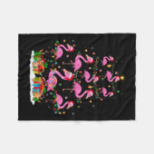 Couverture Polaire Flamingo Christmas Tree Lights Santa Hat Nk Flamin (Devant (Horizontal))