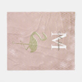 Couverture Polaire Flamingo Élégant Monogramme Or Rose (Devant (Horizontal))