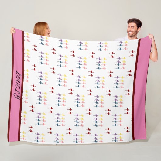 Couverture Polaire Flamingo motif coloré (En situation)