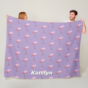 Couverture Polaire Flamingo rose mignon Nom du modèle rose et pourpre