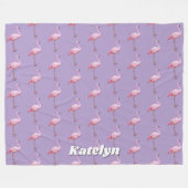 Couverture Polaire Flamingo rose mignon Nom du modèle rose et pourpre (Devant (Horizontal))