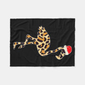 Couverture Polaire Flamingo Santa Hat Family Matching Christmas Leopa (Devant (Horizontal))