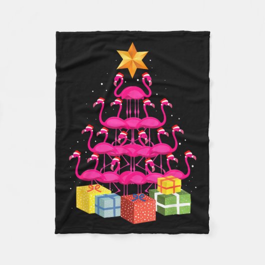 Couverture Polaire Flamingo Tree Funny Ugly Christmas (Devant)