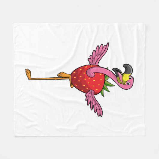Couverture Polaire Flamingo with Strawberry (Devant (Horizontal))