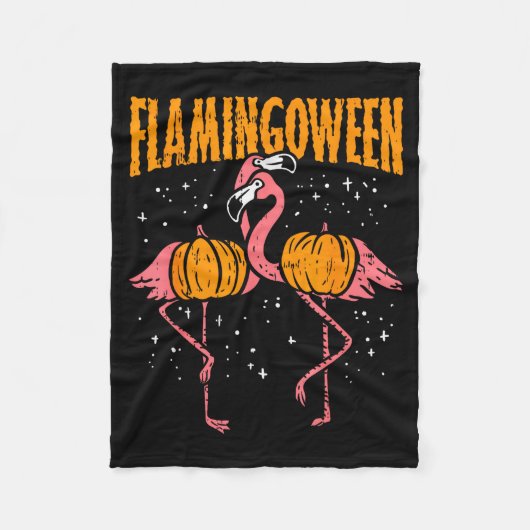 Couverture Polaire Flamingoween Pumpkin Flamingos Funny Bird Hallowee (Devant)