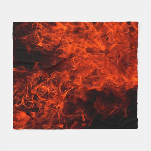 Couverture Polaire Flamme arrière - plan feu noir chaud (Devant (Horizontal))