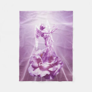 Couverture Polaire Flamme d'ange de rose rose de l'amour