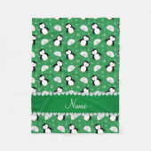 Couverture Polaire Flamme de neige de pingouins verts (Devant)