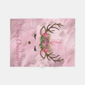 Couverture Polaire Flamme de neige en marbre d'or rose (Devant (Horizontal))