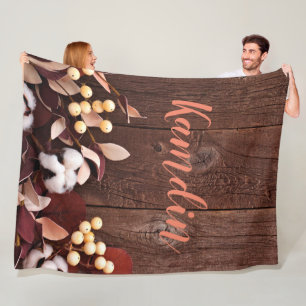 Couverture Polaire Flamme personnalisée Lancer la branche de coton su