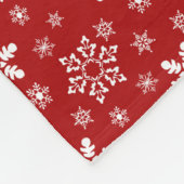 Couverture Polaire Flammes de neige blanches personnalisées sur rouge (Coin)