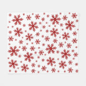 Couverture Polaire Flammes de neige rouges Fêtes de Noël d'hiver de n (Devant (Horizontal))