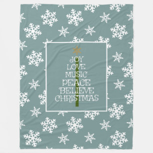 Couverture Polaire Flammes de neige sur le bleu, Vibes de Noël dans u