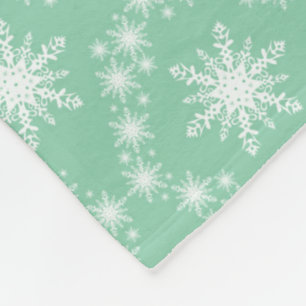 Couverture Polaire Flammes de neige vertes et blanches