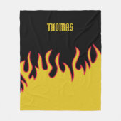 Couverture Polaire Flammes Jaune, Rouge et Noir Personnalisées (Devant)