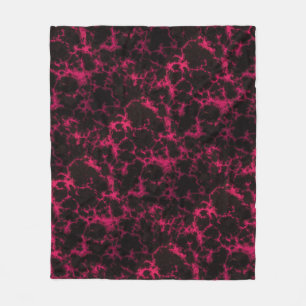 Couverture Polaire Flammes vives tachetées de rose et de noir