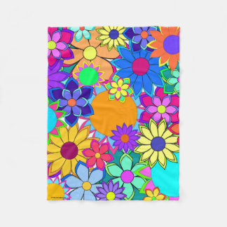Couverture polaire flashy Fleurs
