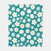 Couverture Polaire Flat moderne marguerite graphique Turquoise bleu (Devant)