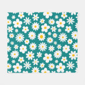 Couverture Polaire Flat moderne marguerite graphique Turquoise bleu (Devant (Horizontal))