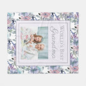 Couverture Polaire Flece bleu rose pâle Dusty Floral Meilleure grand- (Devant (Horizontal))