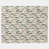Couverture Polaire Flèche Boho Authentic Tribal Native Ethnic Feather (Devant (Horizontal))