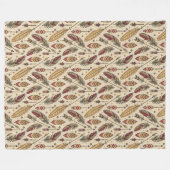 Couverture Polaire Flèche Boho Authentic Tribal Native Ethnic Feather (Devant (Horizontal))
