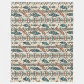 Couverture Polaire Flèche Boho Authentic Tribal Native Ethnic Feather (Devant)