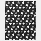 Couverture Polaire Flèche de neige noire et blanche Mittens Casquette (Devant)