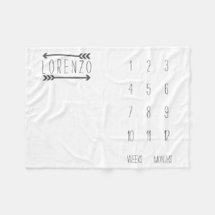 Couverture Polaire Flèche moderne Baby Milestone Blanket bébé
