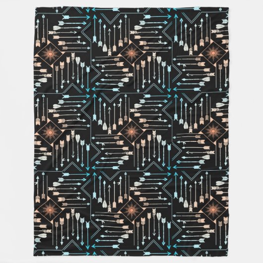 Couverture Polaire Flèches Boho et Sun V1 ID748 (Devant)