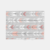 Couverture Polaire Flèches chaudes élégantes de rose de blanc gris (Devant (Horizontal))