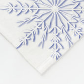 Couverture Polaire Flèches de neige bleues d'hiver sur blanc (Coin)