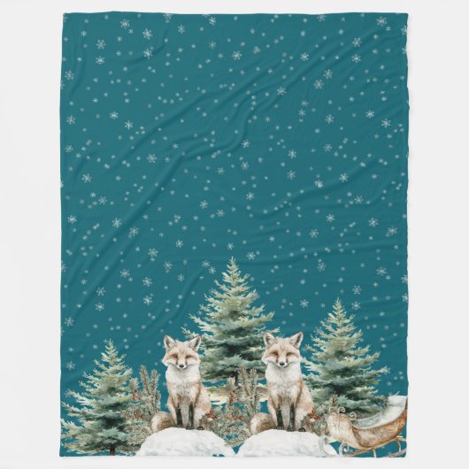 Couverture Polaire Flèches de neige de l'arbre de Noël Fox (Devant)