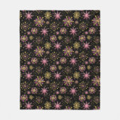 Couverture Polaire Flèches de neige en or et en noir (Devant)