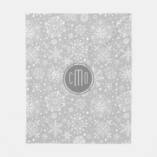 Couverture Polaire Flèches de Noël gris clair et blanc (Devant)