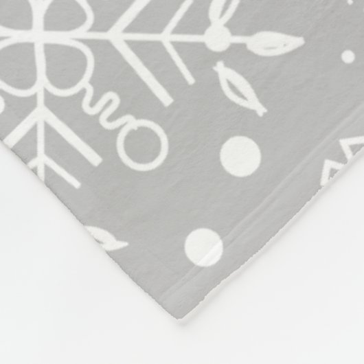 Couverture Polaire Flèches de Noël gris clair et blanc (Coin)