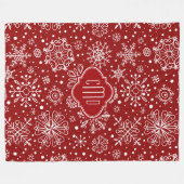 Couverture Polaire Flèches de Noël rouges et blanches de Bourgogne (Devant (Horizontal))