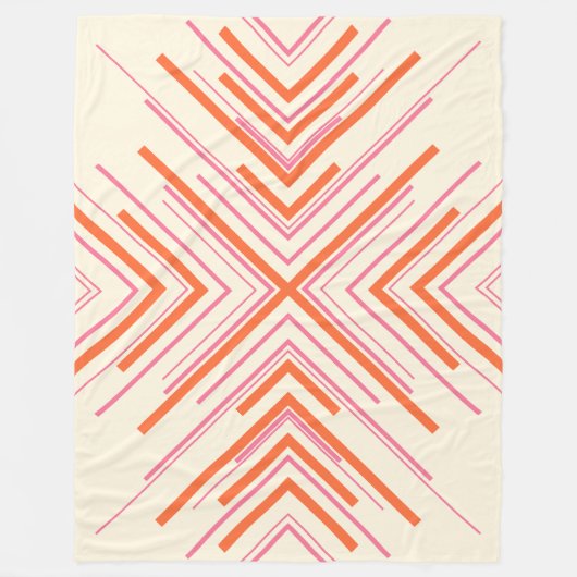 Couverture Polaire Flèches en rose, orange et crème (Devant)
