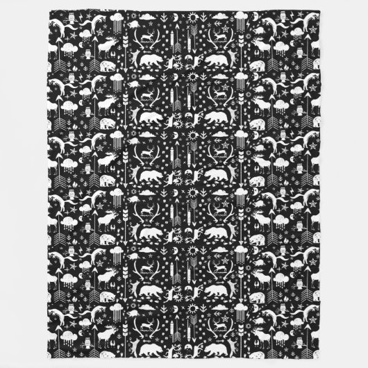 Couverture Polaire Flèches Fusées Titres animaux ours renard renard r (Devant)