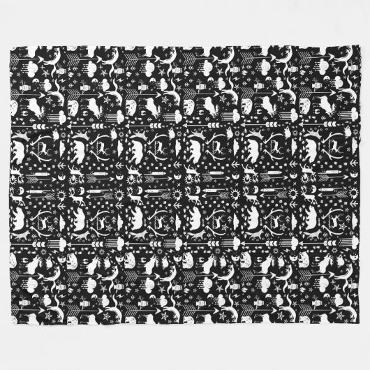 Couverture Polaire Flèches Fusées Titres animaux ours renard renard r (Devant (Horizontal))