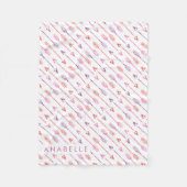 Couverture Polaire Flèches violettes rose orange (Devant)