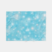 Couverture Polaire Fléchettes de neige blanches simples sur Blue Cute (Devant (Horizontal))