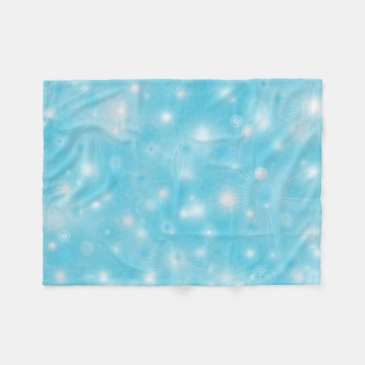 Couverture Polaire Fléchettes de neige blanches simples sur Blue Cute (Devant (Horizontal))
