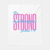 Couverture Polaire Fleece Blanche Bible Verse Joshua 1:9 (Devant)