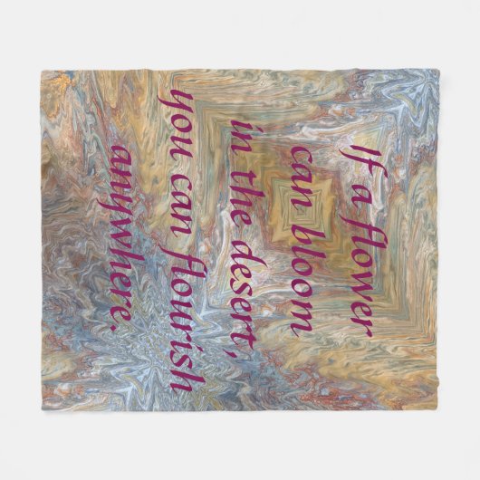 Couverture Polaire Fleece Blanche en fleur du désert (Devant (Horizontal))